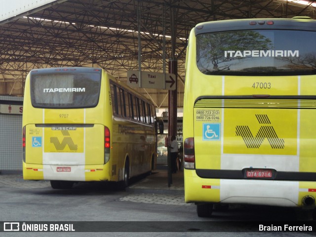 Viação Itapemirim 9707 na cidade de Vitória, Espírito Santo, Brasil, por Braian Ferreira. Número da foto: #7183727.