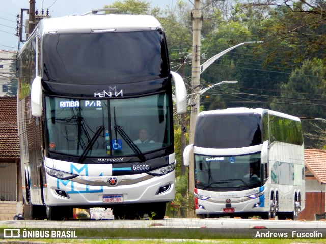 Empresa de Ônibus Nossa Senhora da Penha 59005 na cidade de Joinville, Santa Catarina, Brasil, por Andrews  Fuscolin. Número da foto: #7183670.