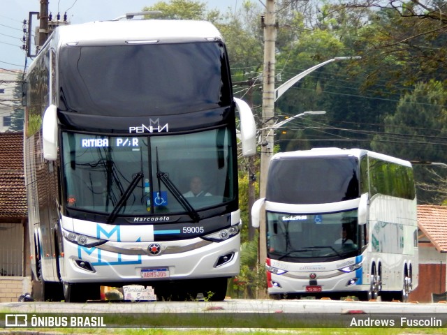 Empresa de Ônibus Nossa Senhora da Penha 59005 na cidade de Joinville, Santa Catarina, Brasil, por Andrews  Fuscolin. ID da foto: 7183670.