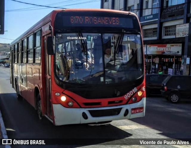 Saritur - Santa Rita Transporte Urbano e Rodoviário 90016 na cidade de Ribeirão das Neves, Minas Gerais, Brasil, por Vicente de Paulo Alves. ID da foto: 7185926.