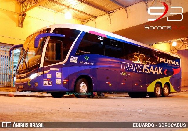 Trans Isaak Turismo 1401 na cidade de Sorocaba, São Paulo, Brasil, por EDUARDO - SOROCABUS. Número da foto: #7185939.