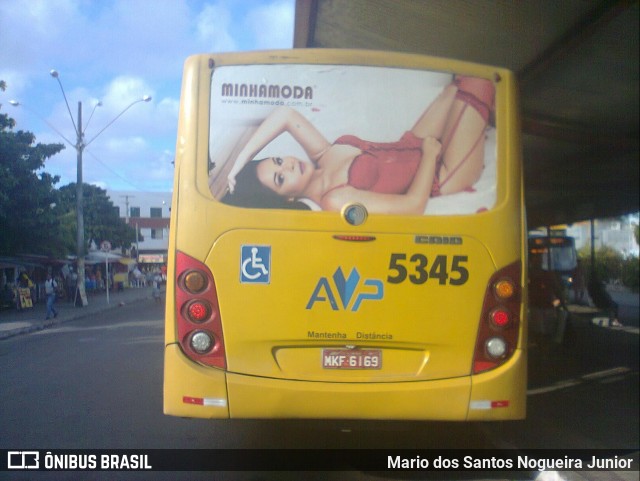 AVP - Auto Viação Paraíso 5345 na cidade de Aracaju, Sergipe, Brasil, por Mario dos Santos Nogueira Junior. Número da foto: #7111346.