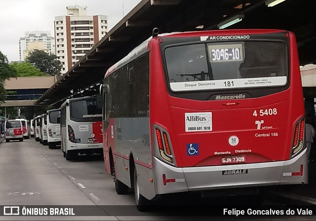 Allibus Transportes 4 5408 na cidade de São Paulo, São Paulo, Brasil, por Felipe Goncalves do Vale. Número da foto: #7112213.
