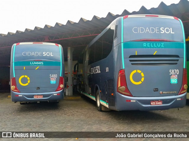 Viação Cidade Sol 5870 na cidade de Vitória da Conquista, Bahia, Brasil, por João Gabriel Gonçalves da Rocha. Número da foto: #7112765.