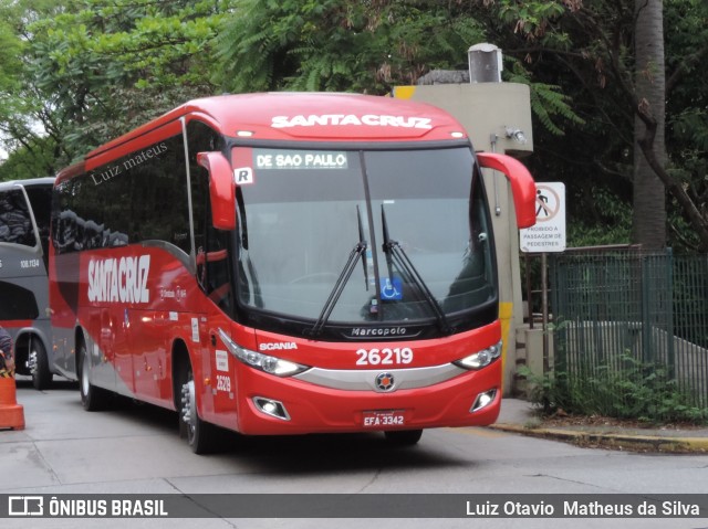 Viação Santa Cruz 26219 na cidade de São Paulo, São Paulo, Brasil, por Luiz Otavio Matheus da Silva. ID da foto: 7113506.