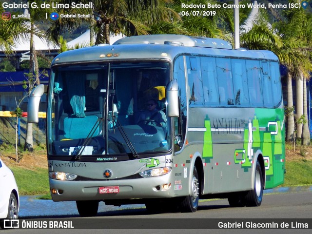 Santa Luzia Transporte e Turismo - Geneve Turismo 2042 na cidade de Penha, Santa Catarina, Brasil, por Gabriel Giacomin de Lima. ID da foto: 7113330.