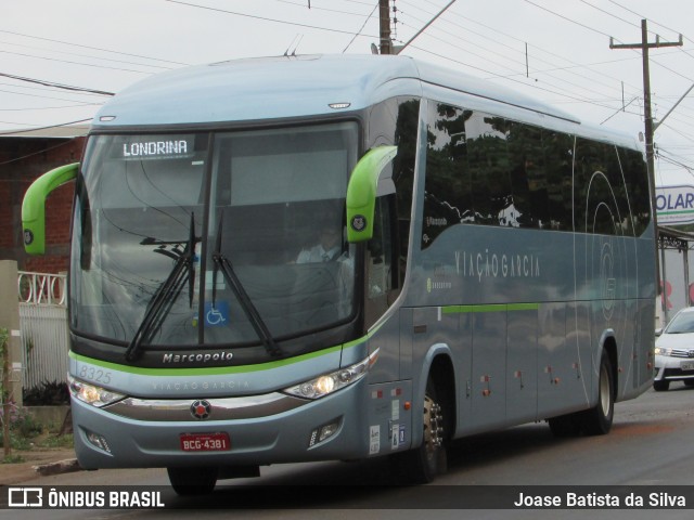 Viação Garcia 8325 na cidade de Jaguapitã, Paraná, Brasil, por Joase Batista da Silva. ID da foto: 7111569.