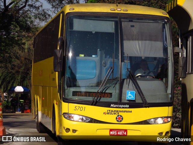 Viação Itapemirim 5701 na cidade de São Paulo, São Paulo, Brasil, por Rodrigo Chaves. ID da foto: 7190116.