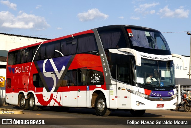 Viação São Luiz 3505 na cidade de Goiânia, Goiás, Brasil, por Felipe Navas Geraldo Moura . ID da foto: 7190393.