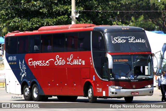 Expresso São Luiz 7210 na cidade de Goiânia, Goiás, Brasil, por Felipe Navas Geraldo Moura . ID da foto: 7190315.