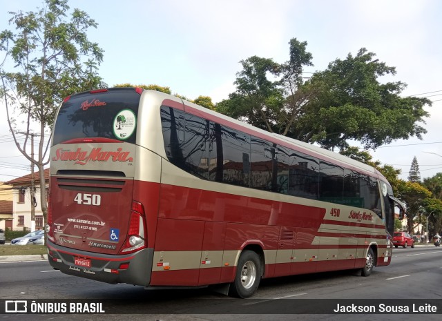 Santa Maria Fretamento e Turismo 450 na cidade de São Paulo, São Paulo, Brasil, por Jackson Sousa Leite. ID da foto: 7192397.