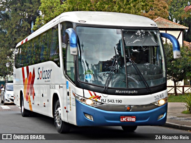 Solazer Transportes e Turismo 3246 na cidade de Petrópolis, Rio de Janeiro, Brasil, por Zé Ricardo Reis. ID da foto: 7192287.