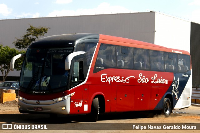 Expresso São Luiz 7640 na cidade de Goiânia, Goiás, Brasil, por Felipe Navas Geraldo Moura . Número da foto: #7190296.