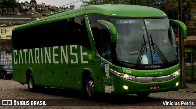 Auto Viação Catarinense 3308 na cidade de Joinville, Santa Catarina, Brasil, por Vinicius Petris. ID da foto: 7192517.