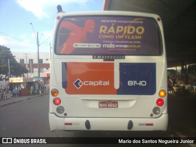 Capital Transportes 8140 na cidade de Aracaju, Sergipe, Brasil, por Mario dos Santos Nogueira Junior. ID da foto: 7114382.