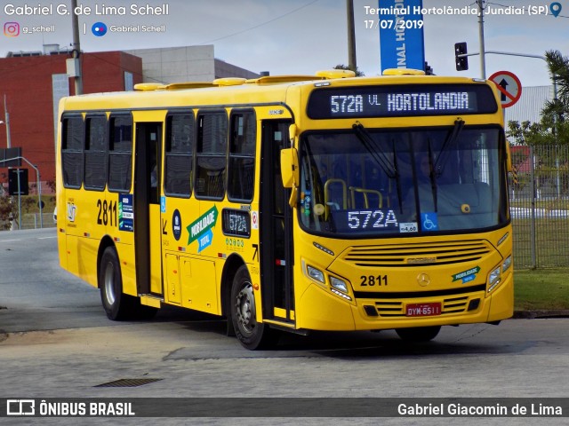 Viação Jundiaiense 2811 na cidade de Jundiaí, São Paulo, Brasil, por Gabriel Giacomin de Lima. ID da foto: 7116116.