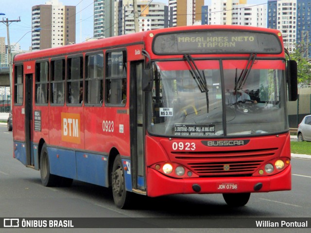 BTM - Bahia Transportes Metropolitanos 0923 na cidade de Salvador, Bahia, Brasil, por Willian Pontual. Número da foto: #7116679.