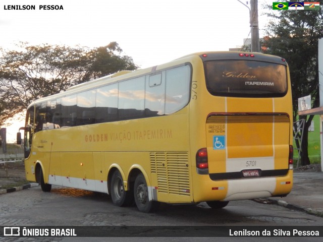 Viação Itapemirim 5701 na cidade de Caruaru, Pernambuco, Brasil, por Lenilson da Silva Pessoa. ID da foto: 7116732.