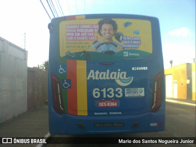 Viação Atalaia Transportes 6133 na cidade de Aracaju, Sergipe, Brasil, por Mario dos Santos Nogueira Junior. ID da foto: 7114391.