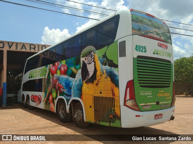 Eucatur - Empresa União Cascavel de Transportes e Turismo 4925 na cidade de Porto Velho, Rondônia, Brasil, por Gian Lucas  Santana Zardo. ID da foto: 7117455.