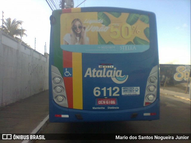 Viação Atalaia Transportes 6112 na cidade de Aracaju, Sergipe, Brasil, por Mario dos Santos Nogueira Junior. ID da foto: 7117781.