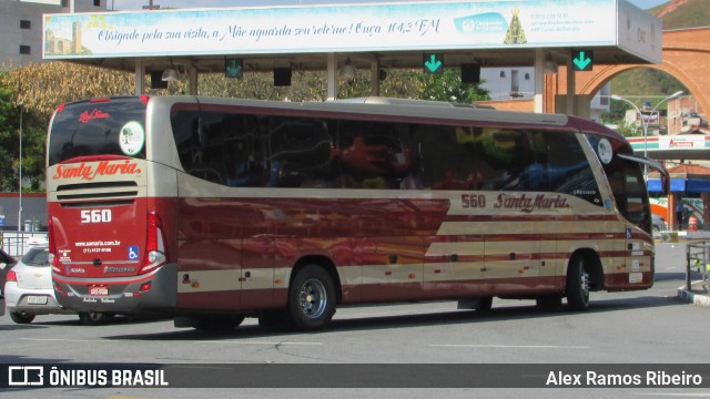 Santa Maria Fretamento e Turismo 560 na cidade de Aparecida, São Paulo, Brasil, por Alex Ramos Ribeiro. ID da foto: 7120767.