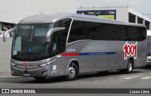 Auto Viação 1001 Rj 108.1102 na cidade de Rio de Janeiro, Rio de Janeiro, Brasil, por Lucas Lima. ID da foto: 7120189.