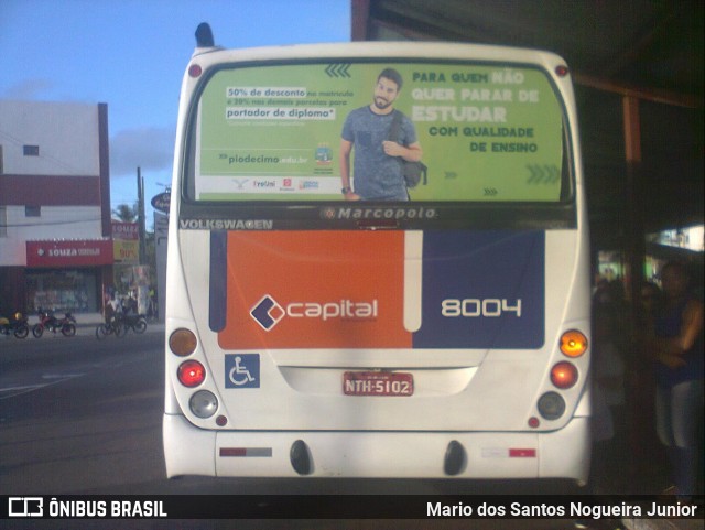 Capital Transportes 8004 na cidade de Aracaju, Sergipe, Brasil, por Mario dos Santos Nogueira Junior. Número da foto: #7123267.