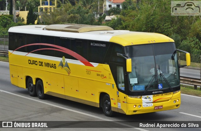 Ouro de Minas Transportes e Turismo 1301 na cidade de Santa Isabel, São Paulo, Brasil, por Rudnei Aparecido da Silva. ID da foto: 7124450.