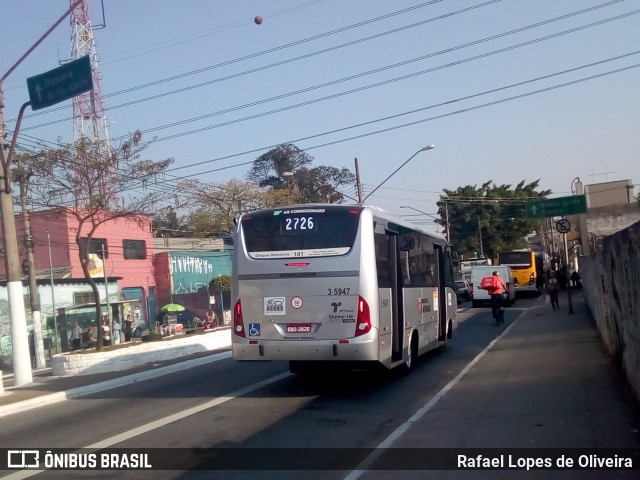 Upbus Qualidade em Transportes 3 5947 na cidade de São Paulo, São Paulo, Brasil, por Rafael Lopes de Oliveira. ID da foto: 7121890.