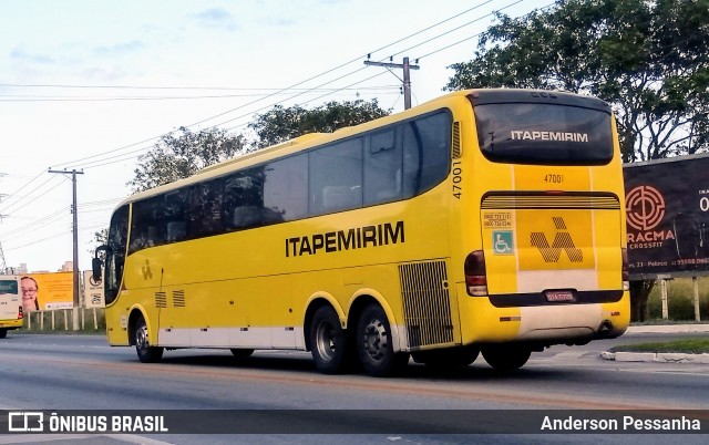 Viação Itapemirim 47001 na cidade de Campos dos Goytacazes, Rio de Janeiro, Brasil, por Anderson Pessanha. ID da foto: 7127934.