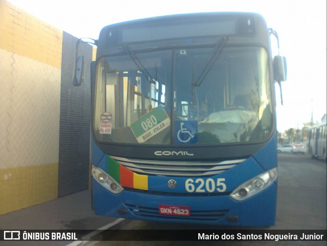 Viação Atalaia Transportes 6205 na cidade de Aracaju, Sergipe, Brasil, por Mario dos Santos Nogueira Junior. ID da foto: 7125604.