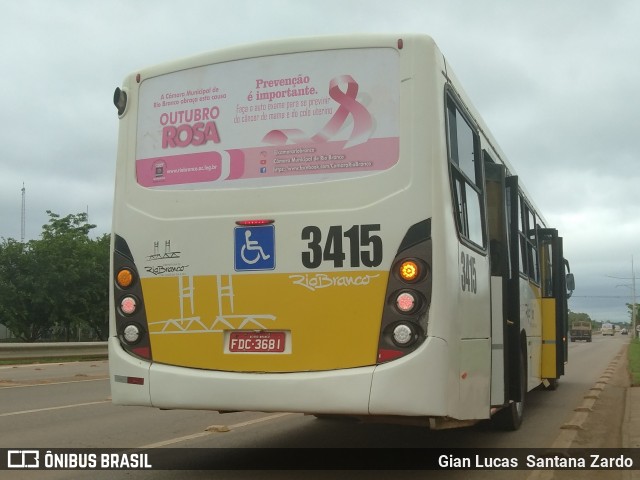 Empresa de Transporte São Judas Tadeu 3415 na cidade de Rio Branco, Acre, Brasil, por Gian Lucas  Santana Zardo. ID da foto: 7129186.