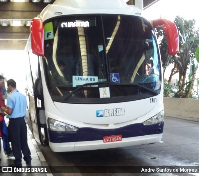 Breda Transportes e Serviços 1701 na cidade de São Paulo, São Paulo, Brasil, por Andre Santos de Moraes. ID da foto: 7129655.