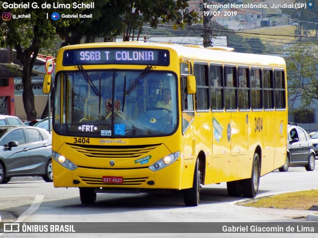 Auto Ônibus Três Irmãos 3404 na cidade de Jundiaí, São Paulo, Brasil, por Gabriel Giacomin de Lima. ID da foto: 7130373.