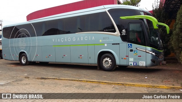 Viação Garcia 8075 na cidade de Bauru, São Paulo, Brasil, por Joao Carlos Freire. ID da foto: 7129957.