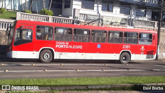 Viação Belém Novo 2381 na cidade de Porto Alegre, Rio Grande do Sul, Brasil, por Davi Borba. ID da foto: 7129760.