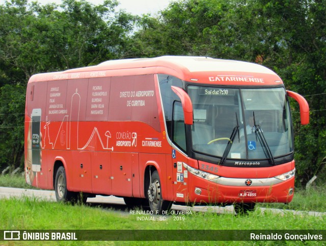 Auto Viação Catarinense 3345 na cidade de Indaial, Santa Catarina, Brasil, por Reinaldo Gonçalves. ID da foto: 7194210.