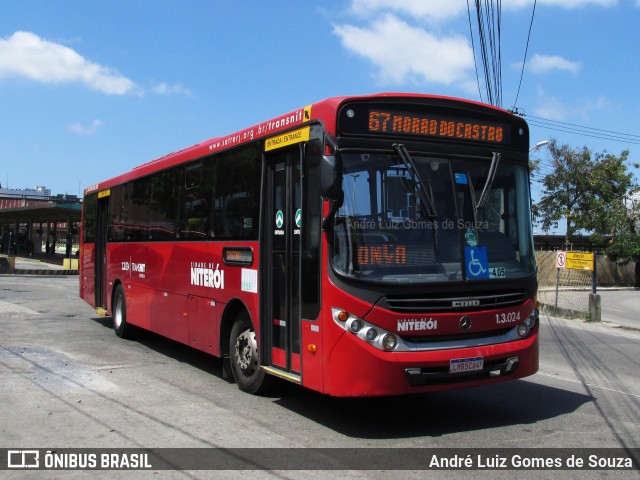 Auto Ônibus Brasília 1.3.024 na cidade de Niterói, Rio de Janeiro, Brasil, por André Luiz Gomes de Souza. ID da foto: 7196101.