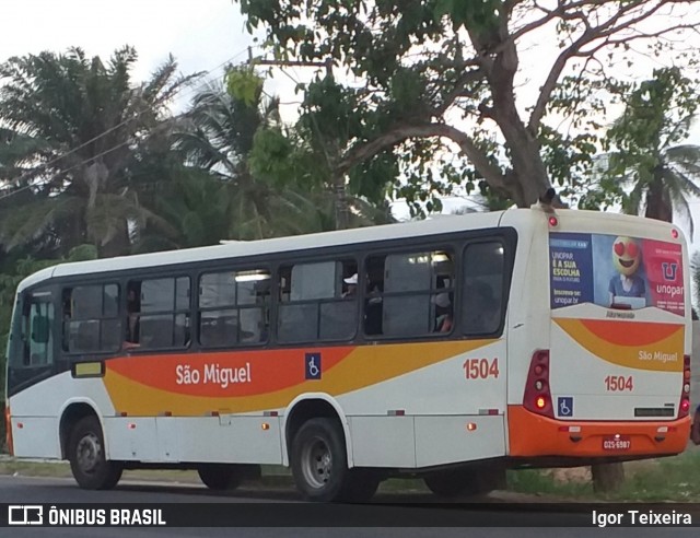 Transportes Urbanos São Miguel de Ilhéus 1504 na cidade de Ilhéus, Bahia, Brasil, por Igor Teixeira. Número da foto: #7194969.