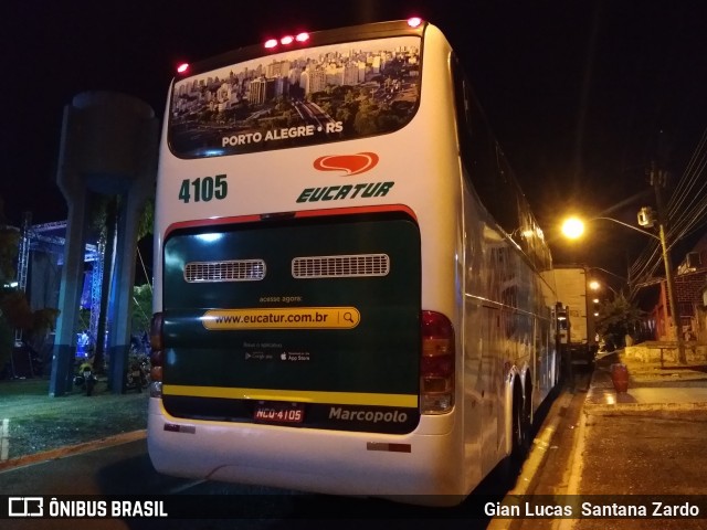 Eucatur - Empresa União Cascavel de Transportes e Turismo 4105 na cidade de Ji-Paraná, Rondônia, Brasil, por Gian Lucas  Santana Zardo. ID da foto: 7220392.