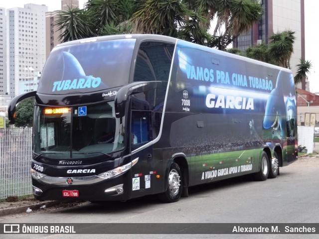 Viação Garcia 7008 na cidade de Curitiba, Paraná, Brasil, por Alexandre M.  Sanches. ID da foto: 7221697.