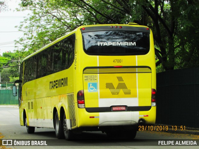 Viação Itapemirim 47001 na cidade de São Paulo, São Paulo, Brasil, por FELIPE ALMEIDA. ID da foto: 7222352.