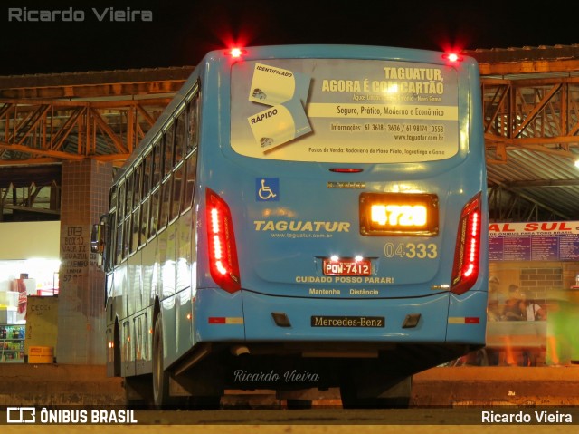 Taguatur - Taguatinga Transporte e Turismo 04333 na cidade de Gama, Distrito Federal, Brasil, por Ricardo Vieira. ID da foto: 7222919.