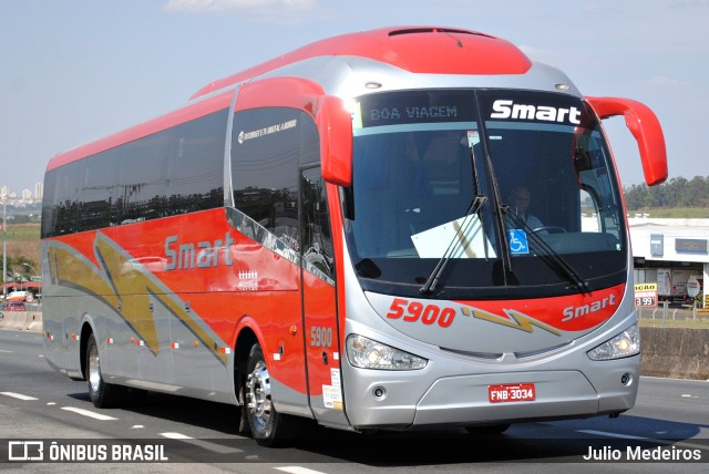 Viação Smart Transporte e Turismo 5900 na cidade de Campinas, São Paulo, Brasil, por Julio Medeiros. Número da foto: #7231005.