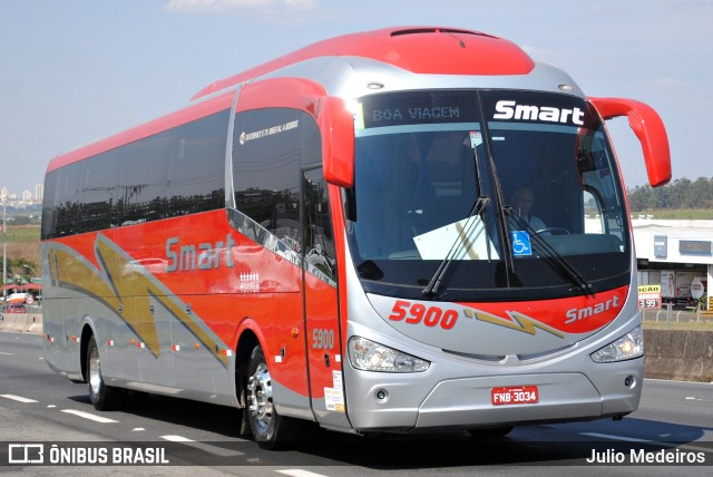 Viação Smart Transporte e Turismo 5900 na cidade de Campinas, São Paulo, Brasil, por Julio Medeiros. ID da foto: 7231005.