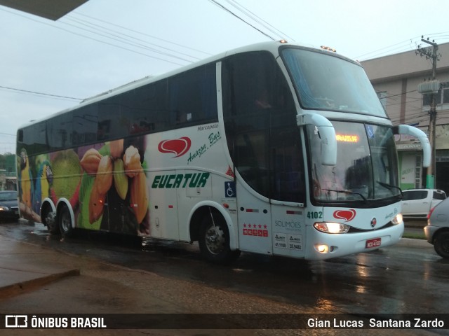 Eucatur - Empresa União Cascavel de Transportes e Turismo 4102 na cidade de Ji-Paraná, Rondônia, Brasil, por Gian Lucas  Santana Zardo. Número da foto: #7229120.