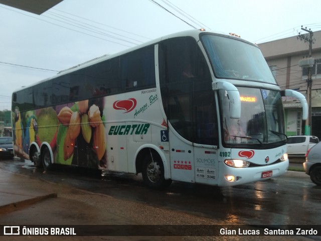 Eucatur - Empresa União Cascavel de Transportes e Turismo 4102 na cidade de Ji-Paraná, Rondônia, Brasil, por Gian Lucas  Santana Zardo. ID da foto: 7229120.