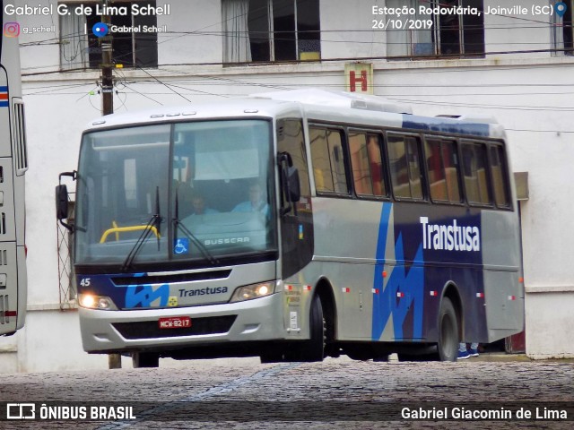 Transtusa - Transporte e Turismo Santo Antônio 45 na cidade de Joinville, Santa Catarina, Brasil, por Gabriel Giacomin de Lima. Número da foto: #7230890.