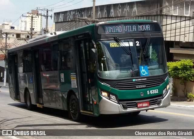 Transunião Transportes 5 6352 na cidade de São Paulo, São Paulo, Brasil, por Cleverson dos Reis Giraldi. ID da foto: 7234827.